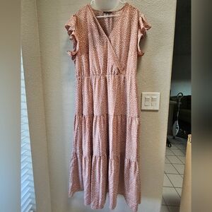 Leopard Print Tiered Midi Dress